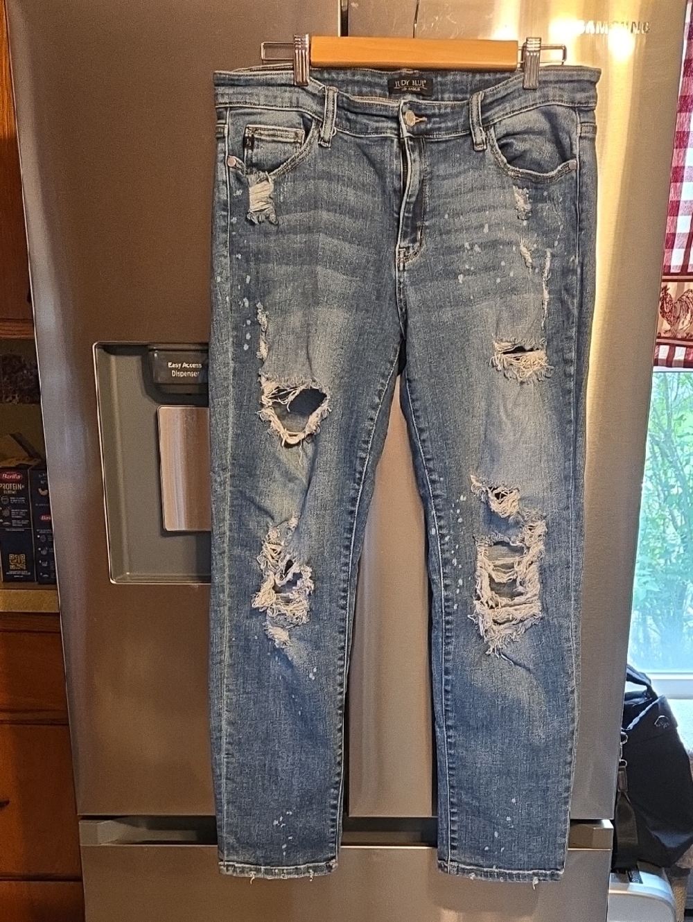 Distressed Women's Blue Denim Jeans, Size 15, Judy Blue